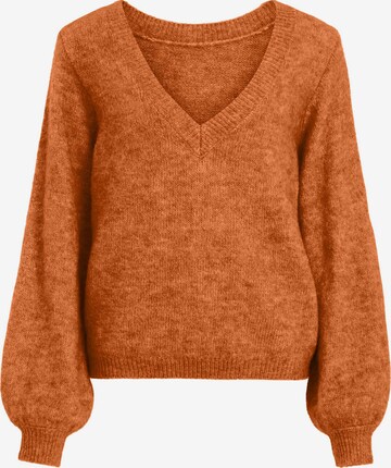 VILA Sweater 'JAMINA' in Brown: front