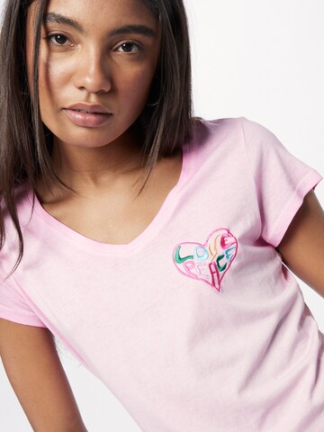 Key Largo T-Shirt 'HEARTBEAT' in Pink