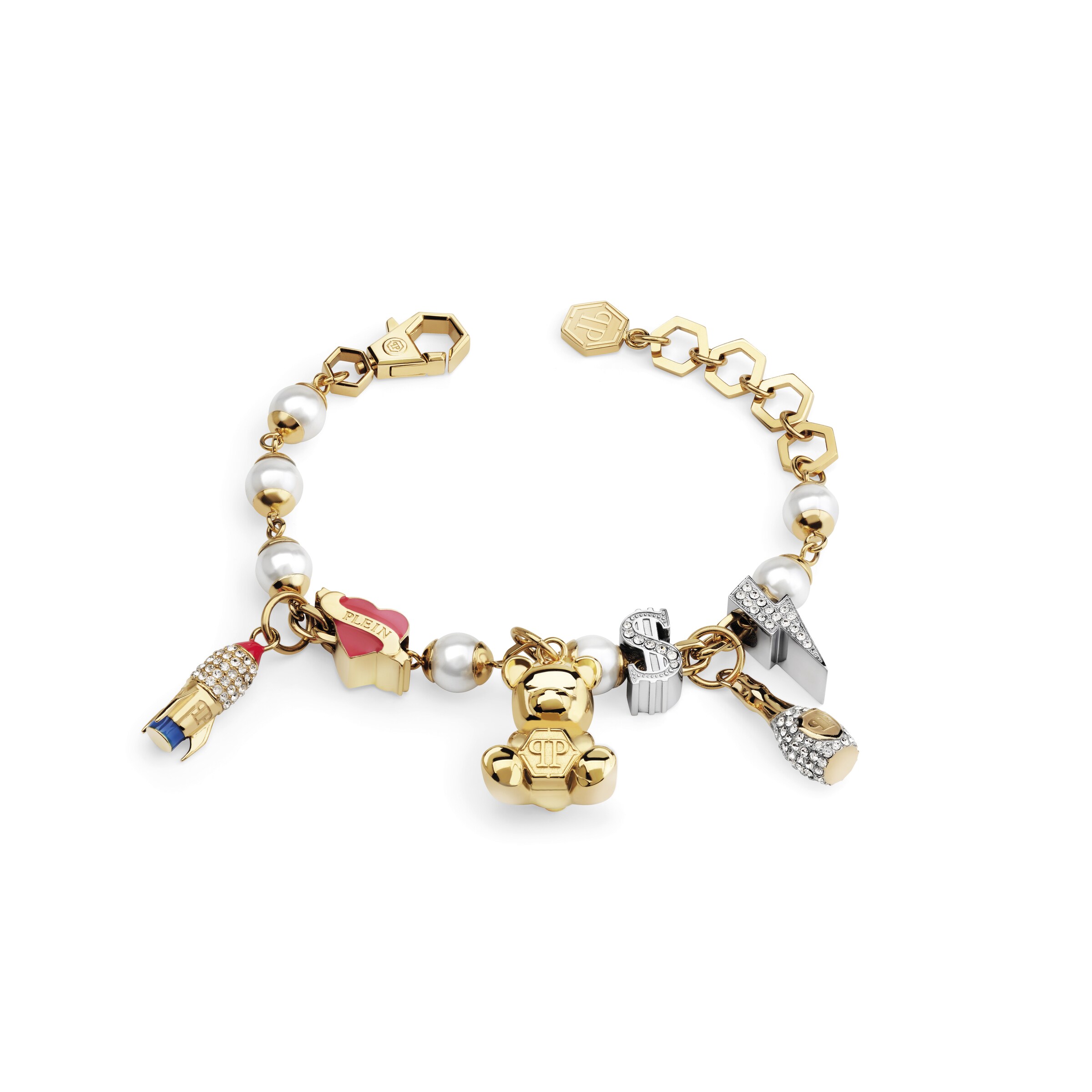 Philipp Plein Jewellery Bracelet 'Valentine' en or / rouge / argent / blanc, Vue avec produit