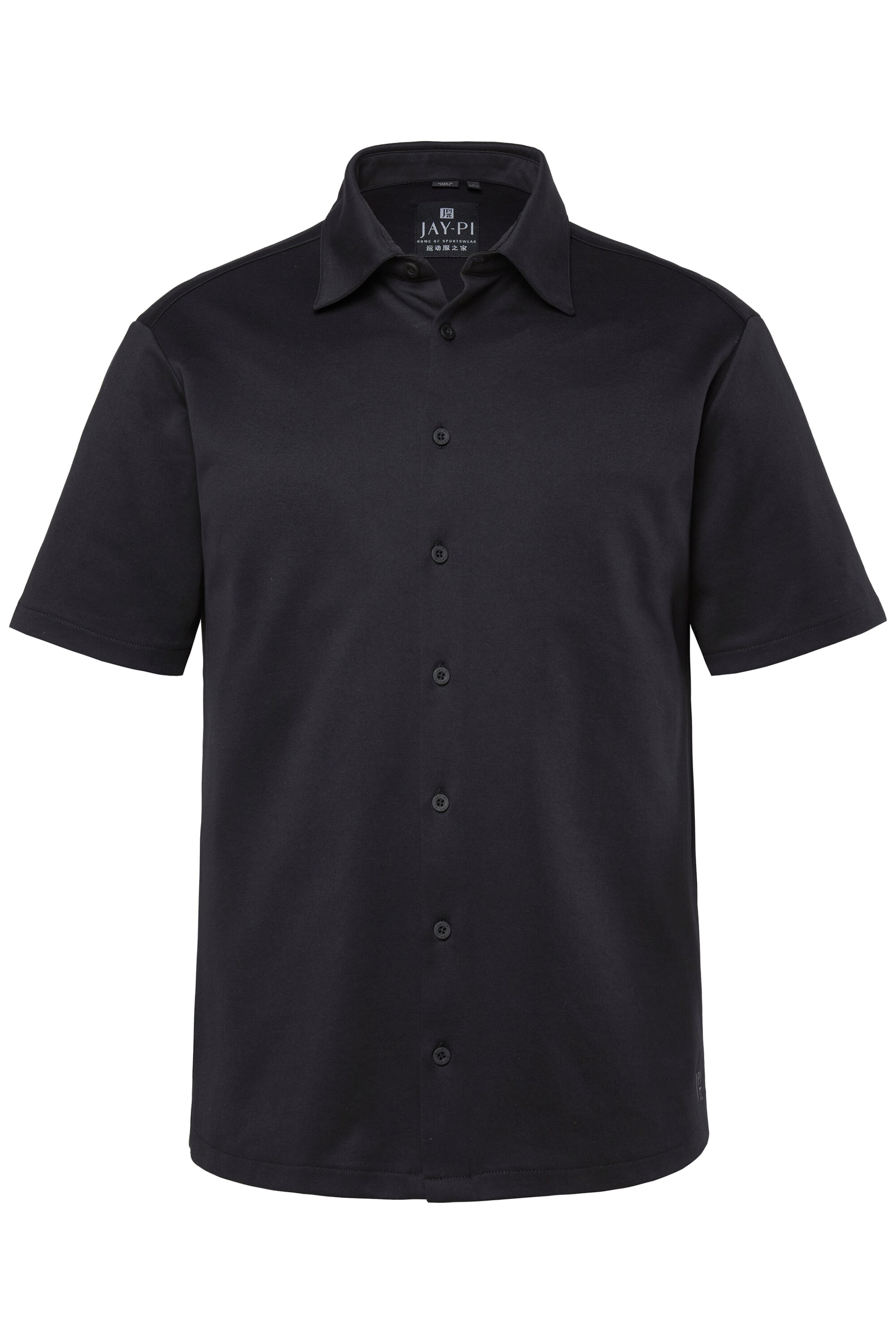 JAY-PI Regular fit Button Up Shirt in Black: front