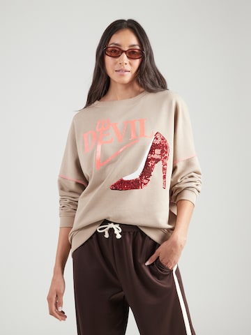 miss goodlife Sweatshirt 'Devil' i brun: framsida
