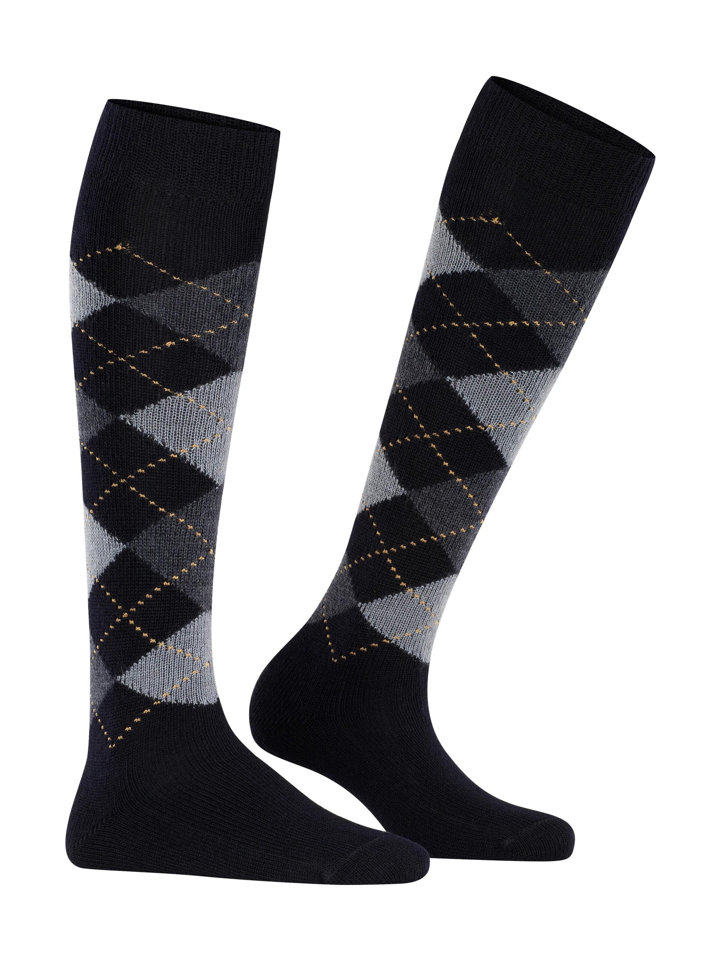 BURLINGTON Overknee Strümpfe 'Whitby'‌ in Schwarz
