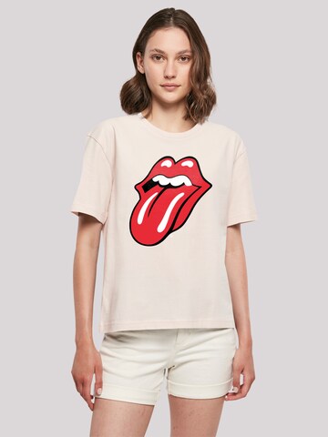 F4NT4STIC Shirt 'The Rolling Stones Classic Tongue' in Roze: voorkant