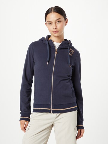 EA7 Emporio Armani Bluza rozpinana w kolorze niebieski: przód