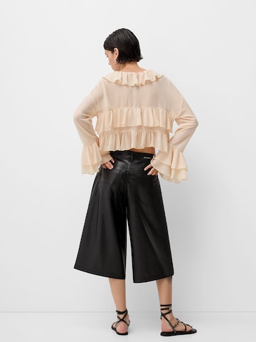 Bershka Wide leg Trousers in Black