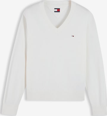 Tommy Jeans Sweter 'ESSENTIAL' w kolorze biały: przód