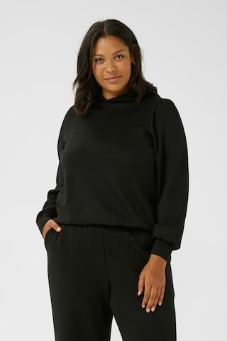 Sweat-shirt 'Aprila' KAFFE CURVE en noir : devant
