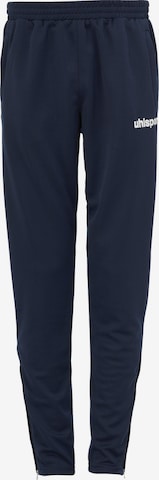 UHLSPORT Workout Pants in Blue: front