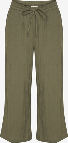 Kaffe Wide leg Broek in Groen: voorkant