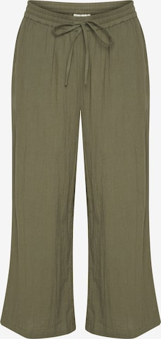 Kaffe - Pierna ancha Pantalón en verde: frente