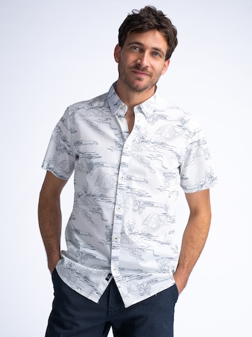 Petrol Industries Slim fit Overhemd in Wit: voorkant