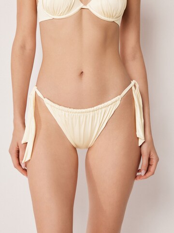 CALZEDONIA Bikini Bottoms 'Shiny Satin' in Beige: front