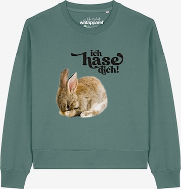 Sweat-shirt 'Ich hase dich! ' Watapparel en vert : devant