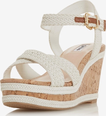 Dune LONDON Strap Sandals 'KELISA' in White: front