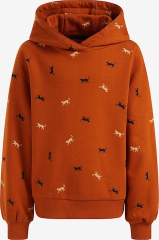 WE Fashion Sweatshirt in Orange: front