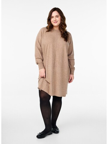 Rochie tricotat 'Caella' de la Zizzi pe maro