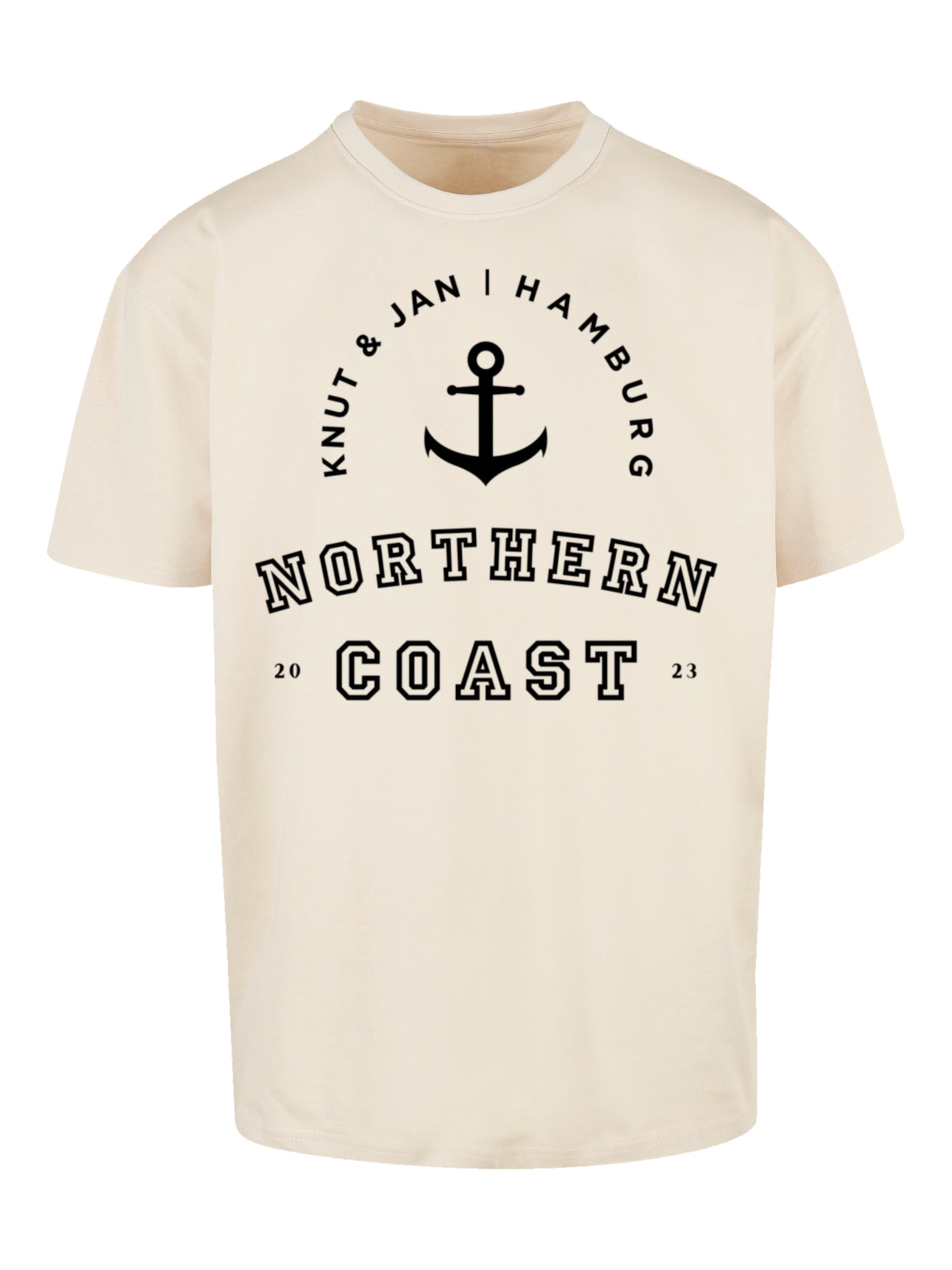 F4NT4STIC Shirt 'Northern Coast Nordsee Knut & Jan Hamburg' in Beige: voorkant