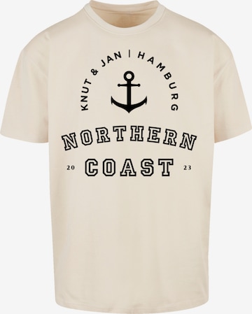 F4NT4STIC Shirt 'Northern Coast Nordsee Knut & Jan Hamburg' in Beige: predná strana