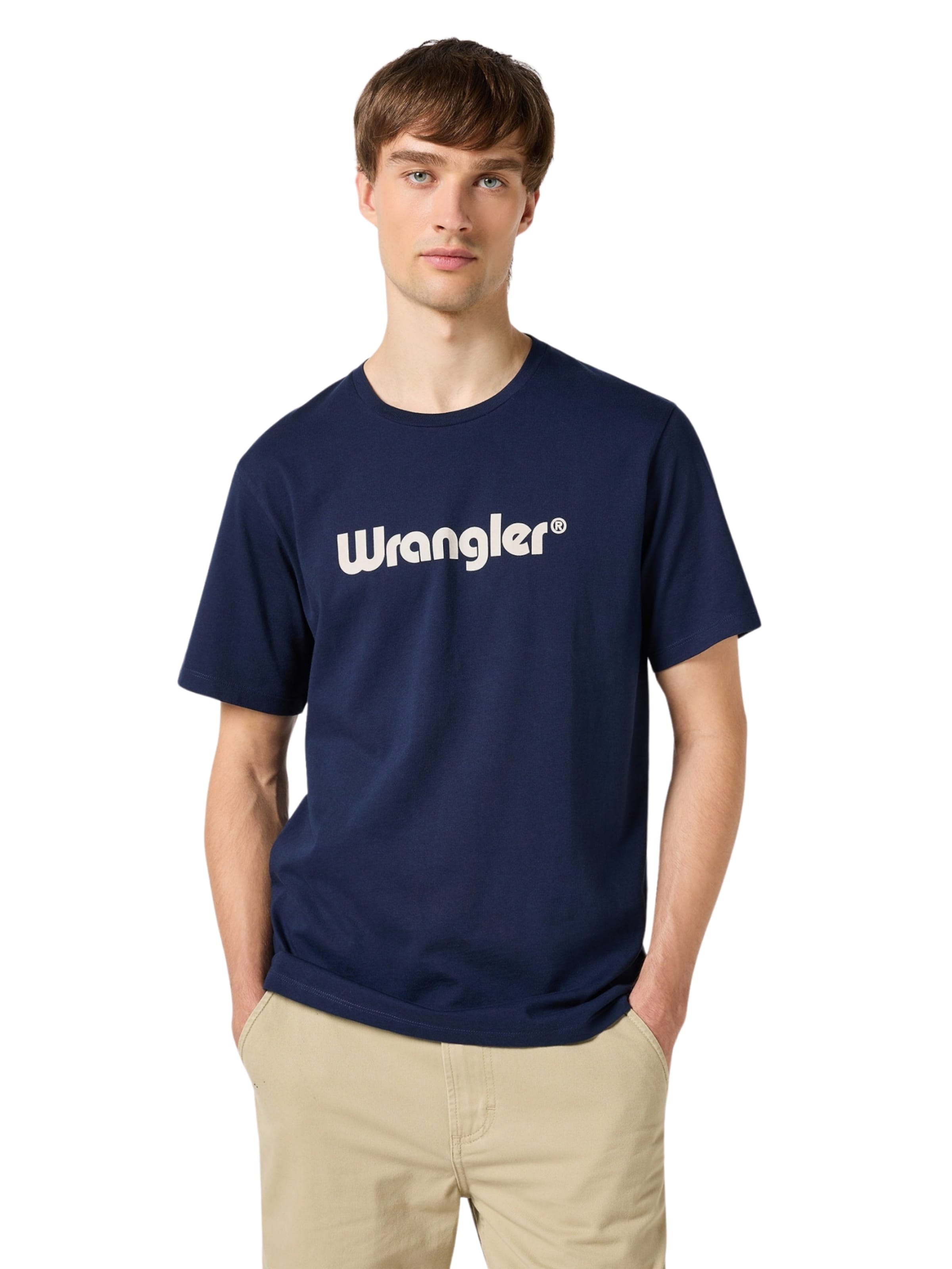 WRANGLER Tričko 'LOGO TEE' – modrá: přední strana
