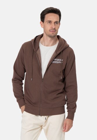Key Largo Zip-Up Hoodie 'PATH ' in Brown: front