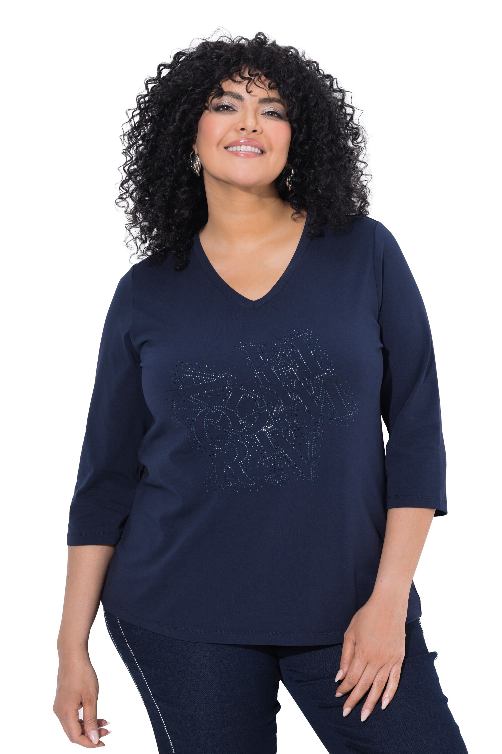 Ulla Popken Shirt in Blauw: voorkant