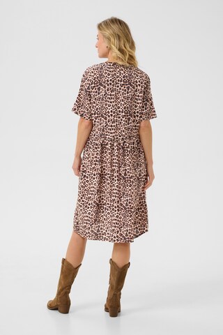 Cream Shirt dress 'Ferina' in Brown