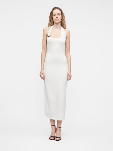 HUGO - Vestido de punto 'Shagar' en blanco: frente