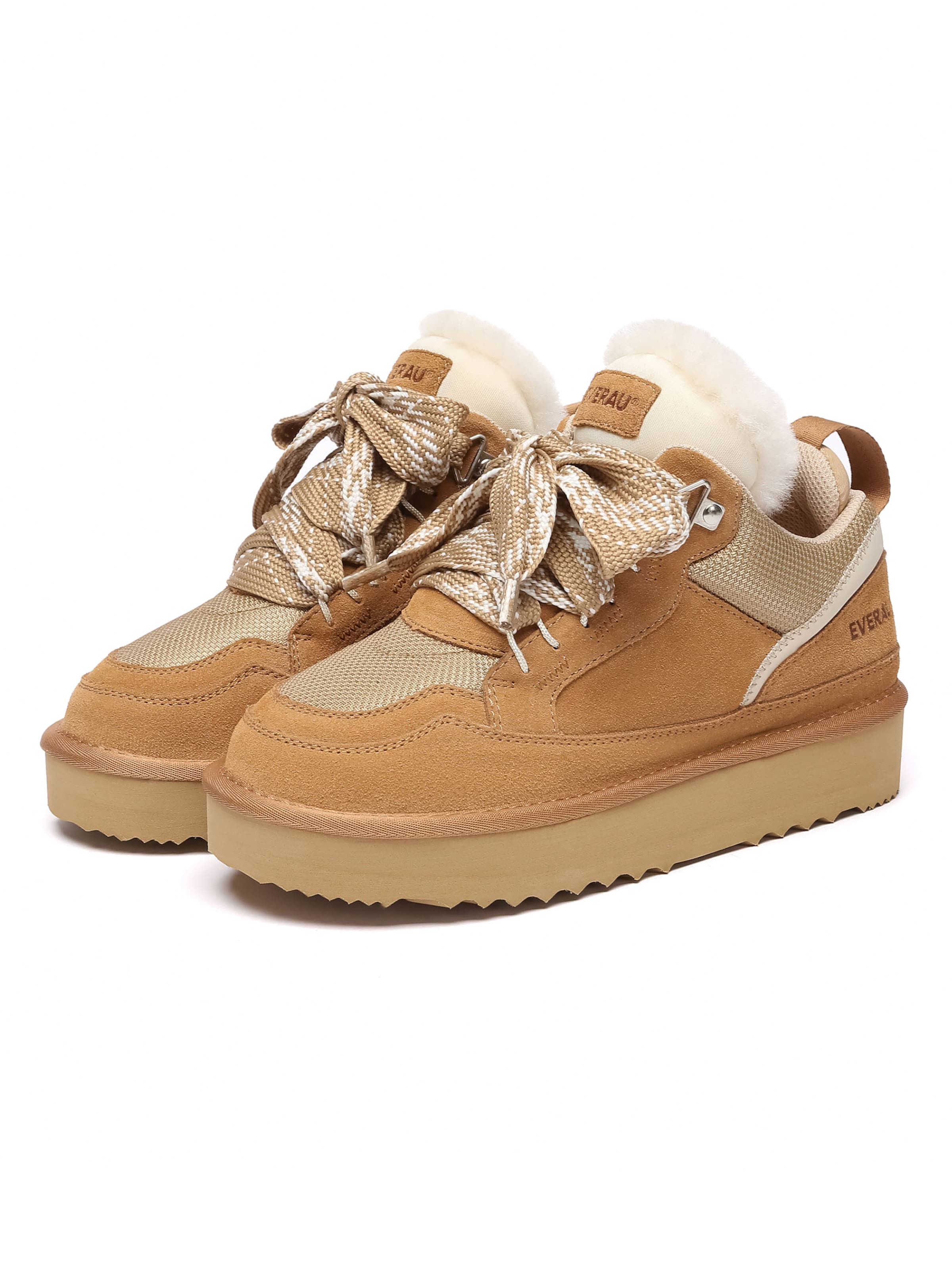 Everau Matalavartiset tennarit 'Marbled' värissä ruskea