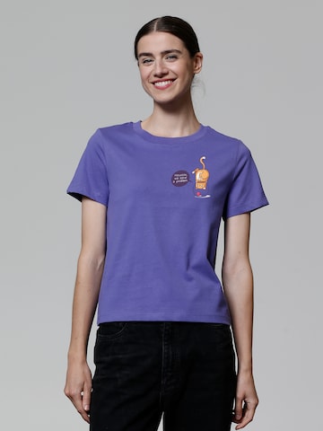T-shirt 'Funny Cat' Watapparel en violet : devant