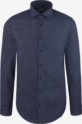 mėlyna SEIDENSTICKER Priglundantis modelis Dalykinio stiliaus marškiniai 'Schwarze Rose': priekis