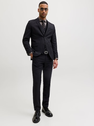 JACK & JONES Слим фит Панталон с ръб 'Solaris' в черно: отпред