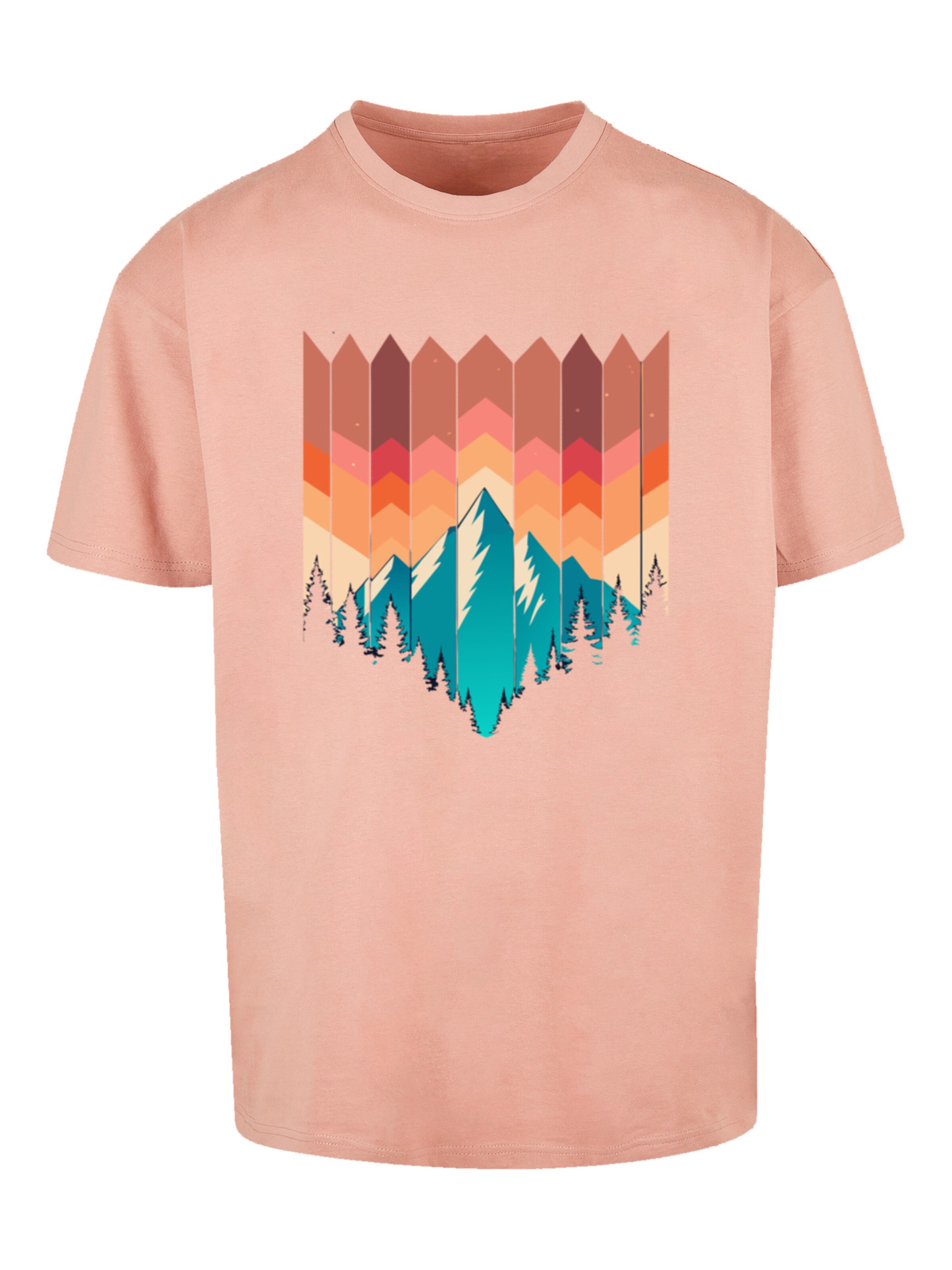 T-Shirt 'Berg Sonnenuntergang' F4NT4STIC en rose : devant