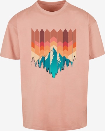 T-Shirt 'Berg Sonnenuntergang' F4NT4STIC en rose : devant