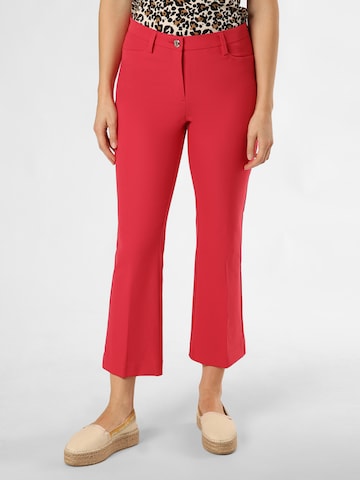 MAC Flared Pleated Pants 'Aida Kick' in Red