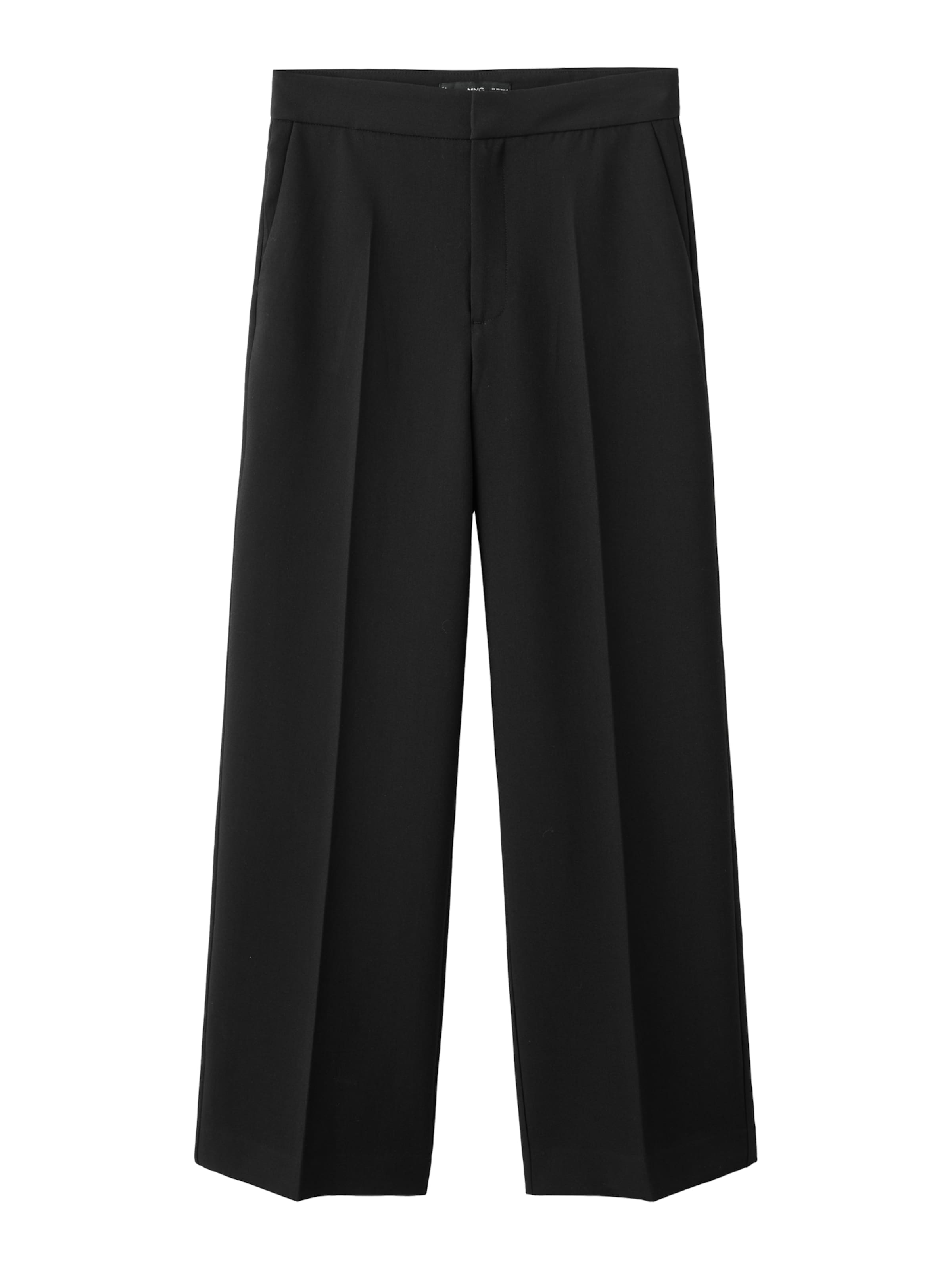 MANGO Ohlapna forma Hlače na rob 'POL' | črna barva: sprednja stran