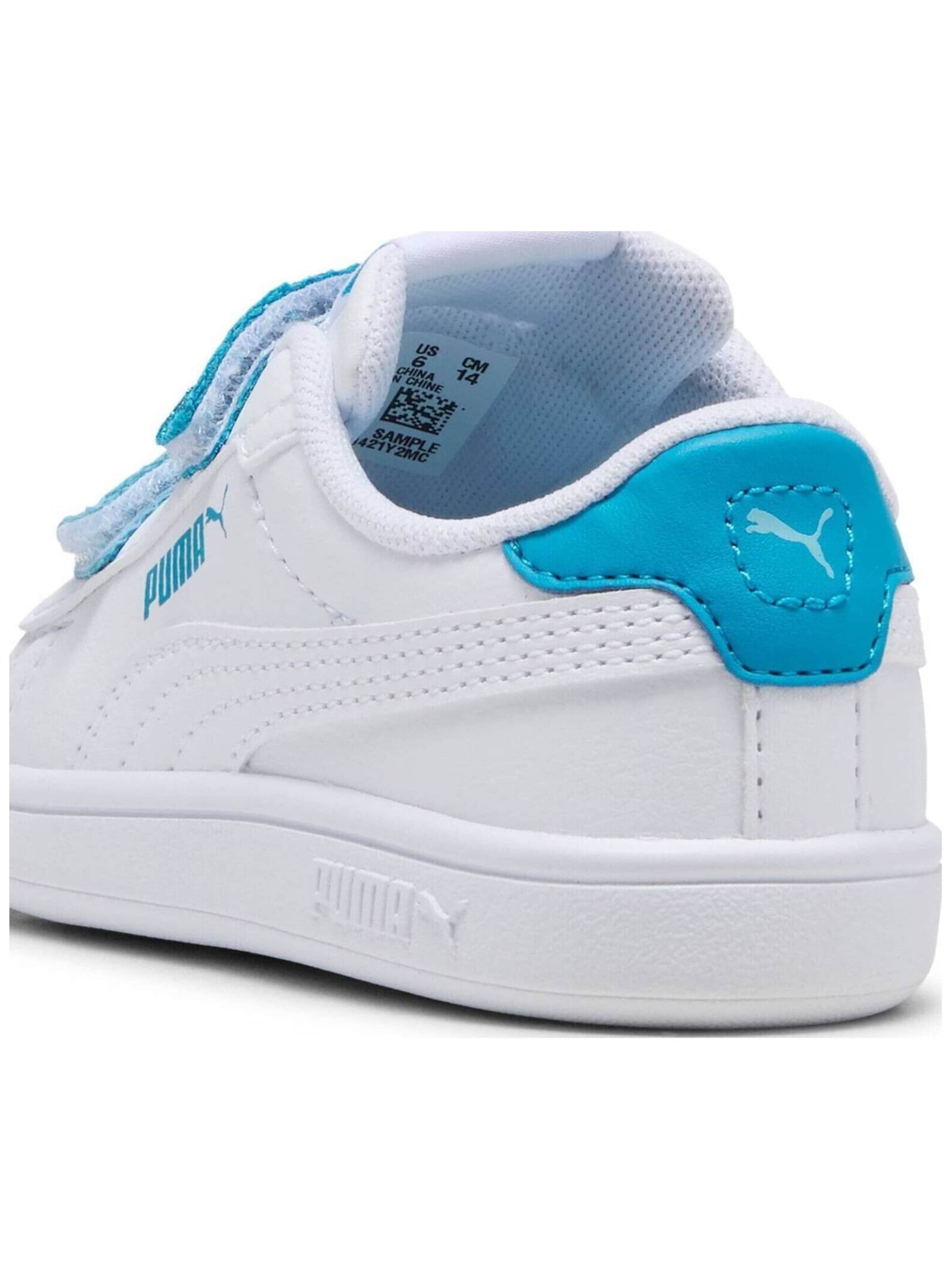 PUMA - Zapatillas deportivas 'Puma Smash 3.0 L Glitter Velcro V Inf Pu' en blanco