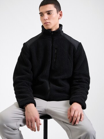 JACK & JONES Fleecejacke 'JCOECHO' in Schwarz: Vorderseite