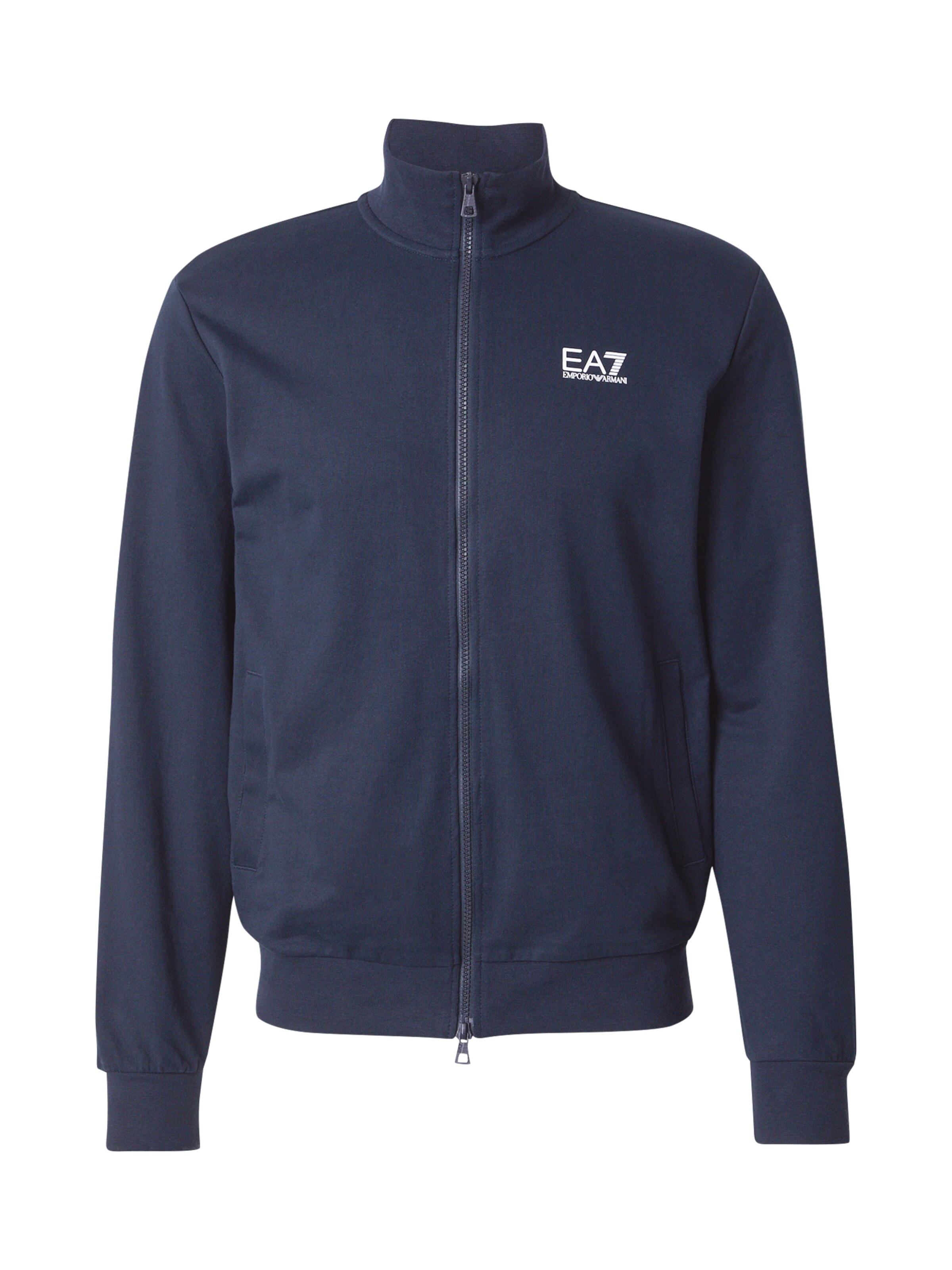EA7 Emporio Armani - Sudadera con cremallera en azul: frente