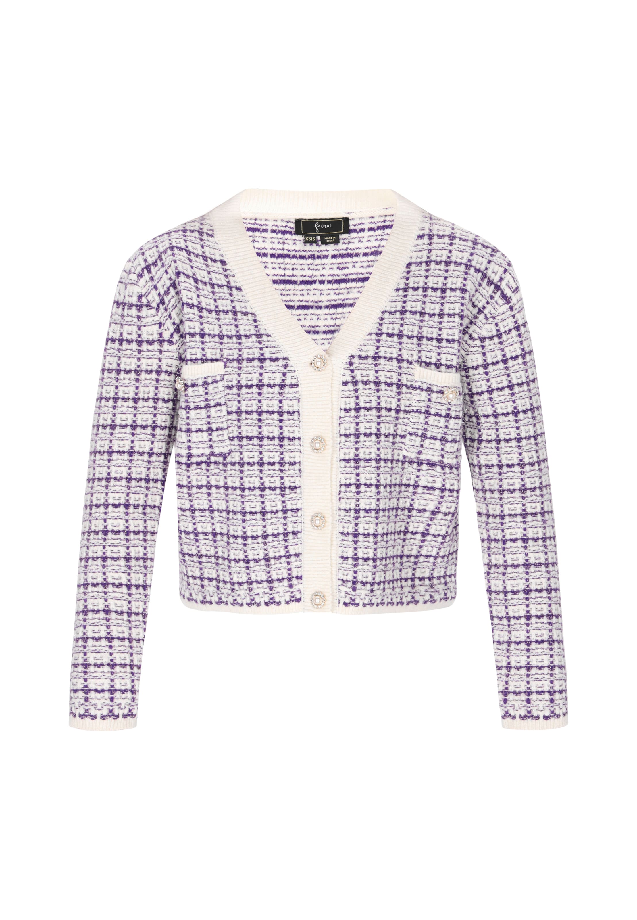 faina - Cárdigan talla grande en lila: frente