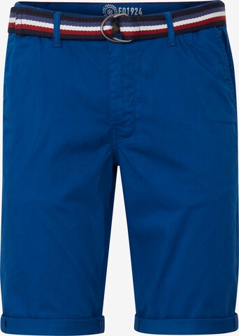 FQ1924 Regular Chino 'Rover' in Blauw: voorkant