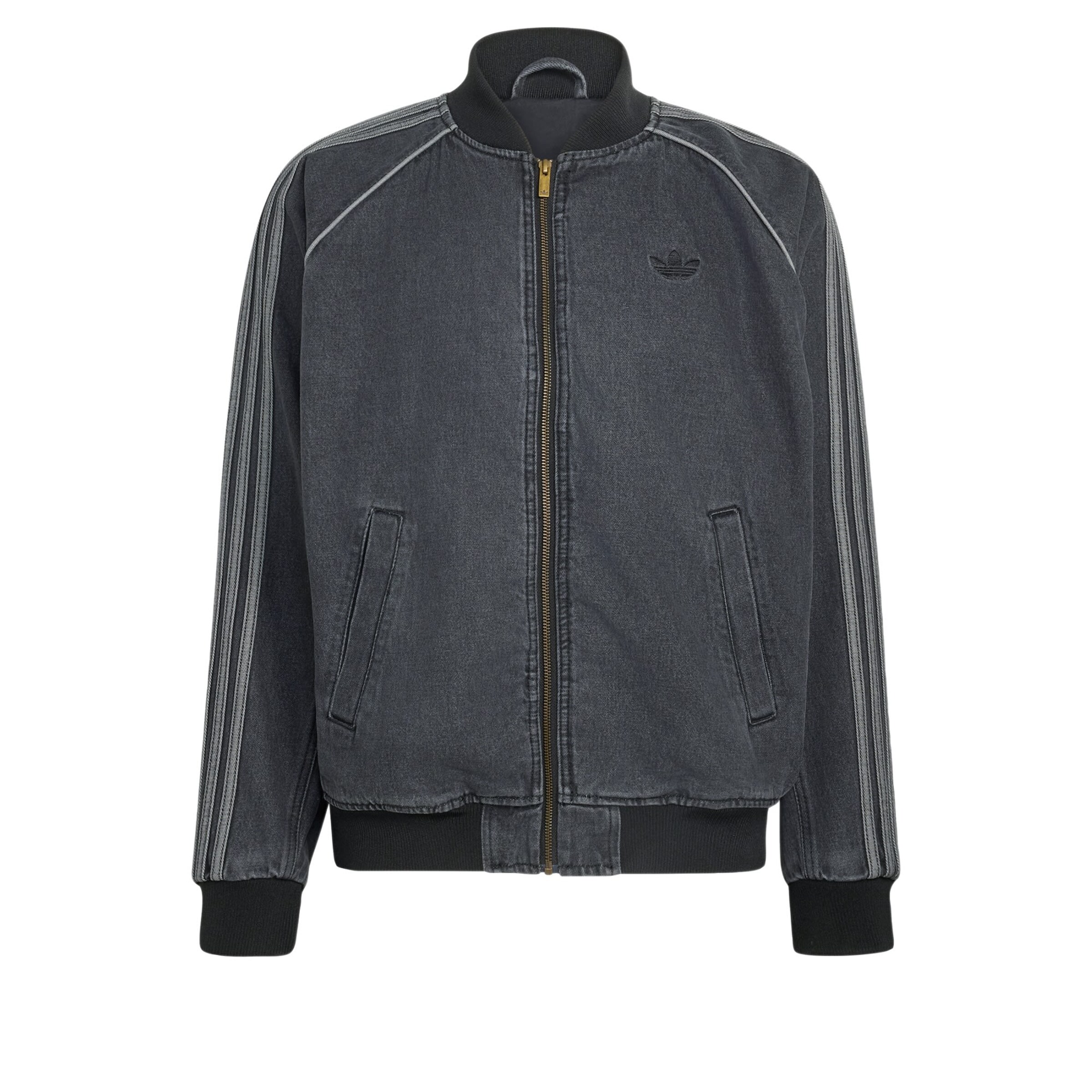 ADIDAS ORIGINALS Jacke in XS in grau / black denim, Produktansicht