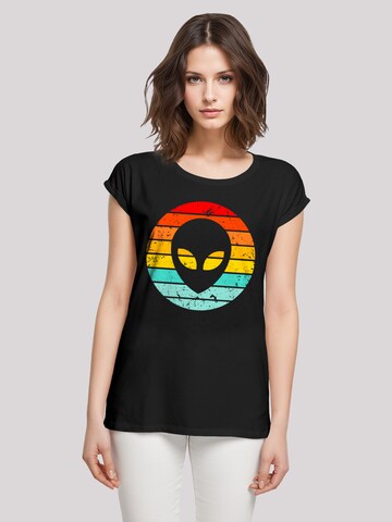 F4NT4STIC Shirt 'Alien Retro Sonnenuntergang' in Zwart: voorkant