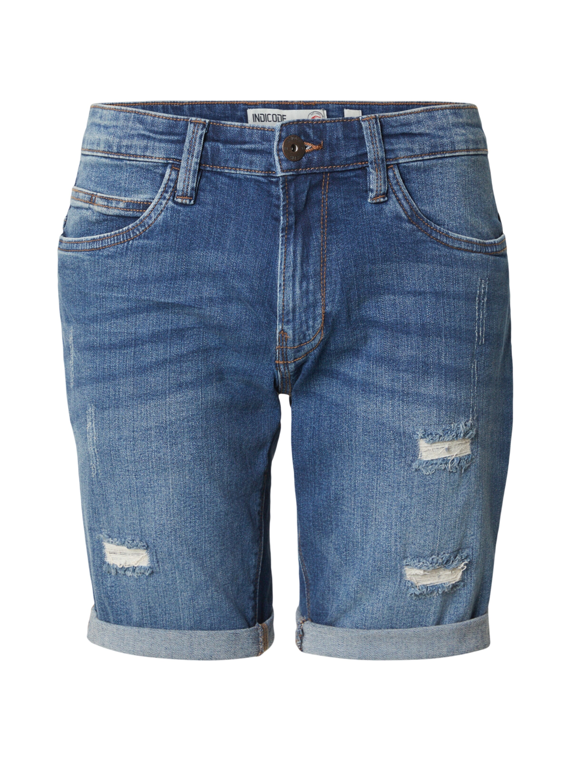 INDICODE JEANS Kavbojke 'Kaden Holes' | moder denim barva, Prikaz izdelka