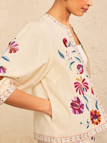 Veste mi-saison love & roses en beige