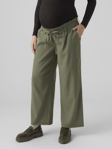 MAMALICIOUS Loose fit Pants 'Diaz' in Green: front