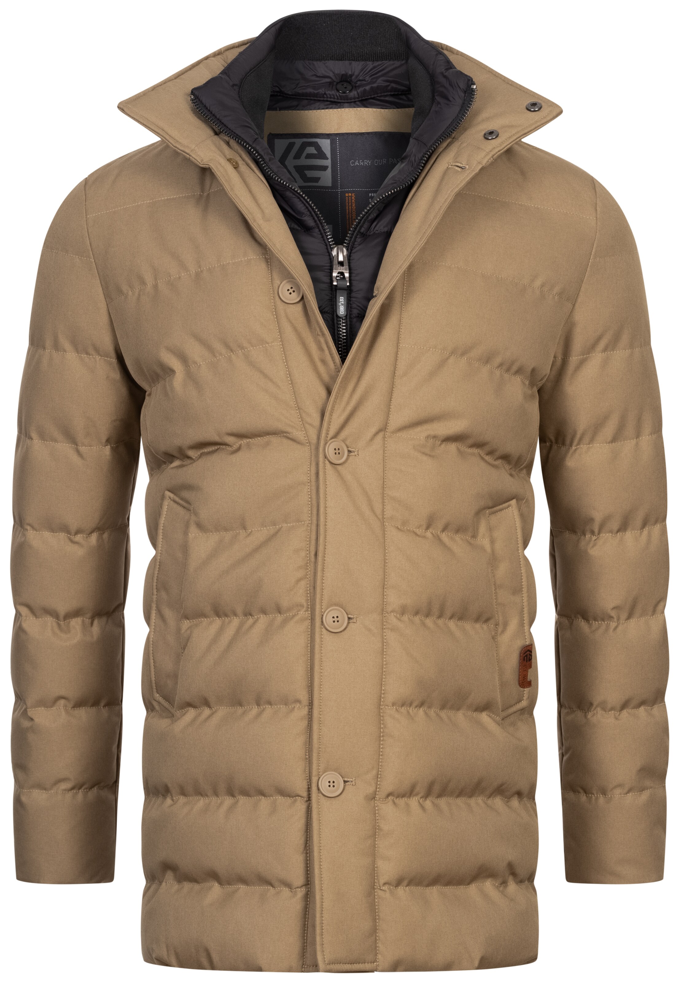 INDICODE JEANS Winter coat 'INWooding =' in Beige: front
