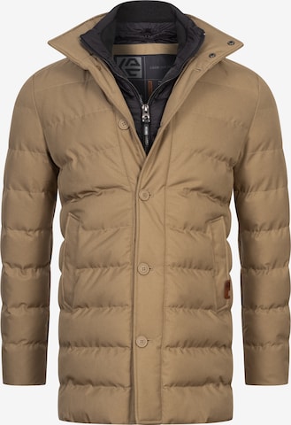 INDICODE JEANS Winterjas 'INWooding =' in Beige: voorkant