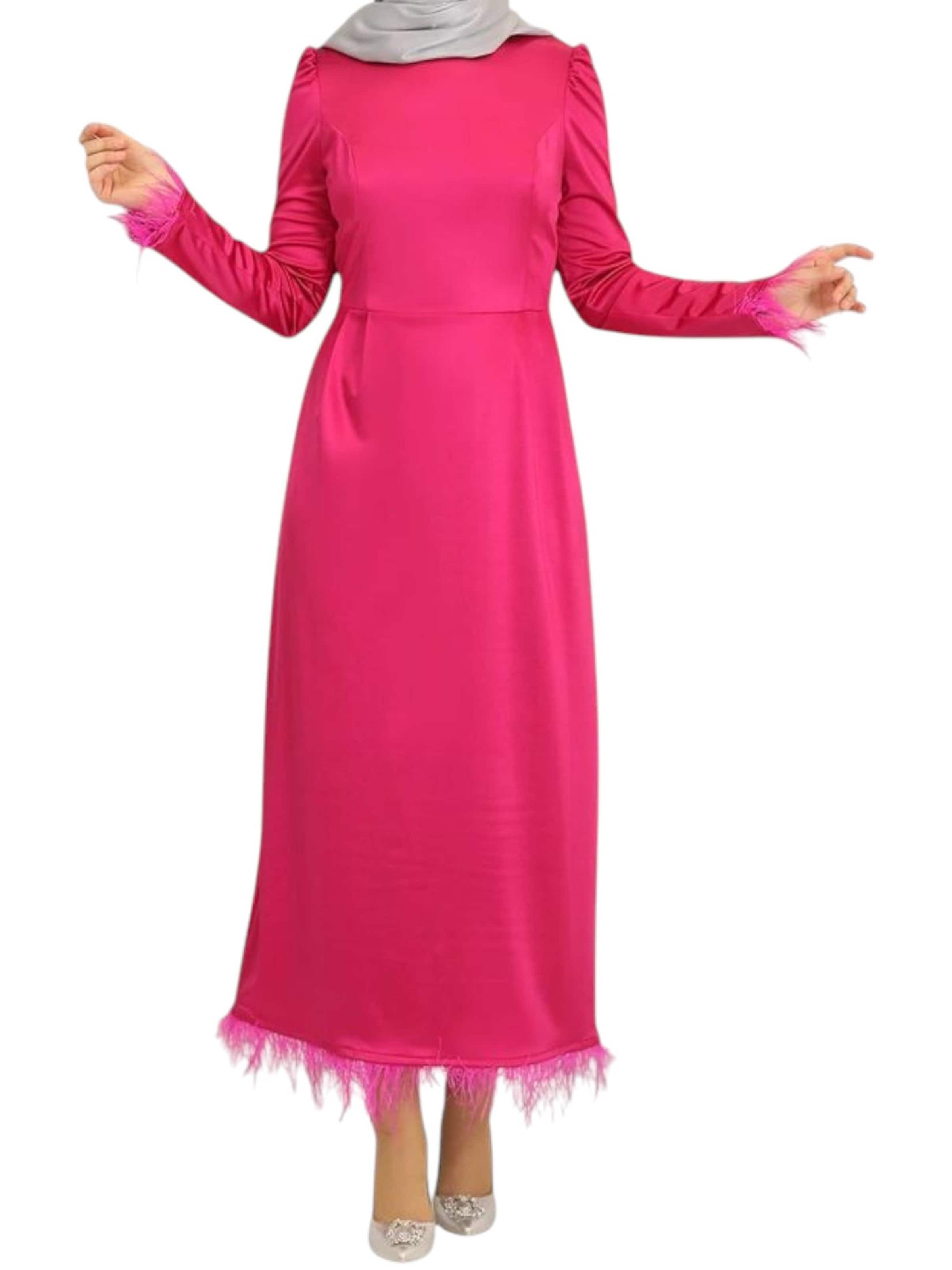 fashionshowcase Abendkleid 'Feather Grace'‌‌‌‌‌‌‌‌ in Pink