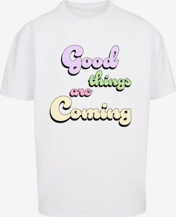 Merchcode T-Shirt 'Good Things' in Weiß: predná strana