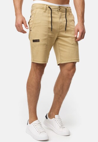 INDICODE JEANS Regular Trousers 'Diago' in Beige